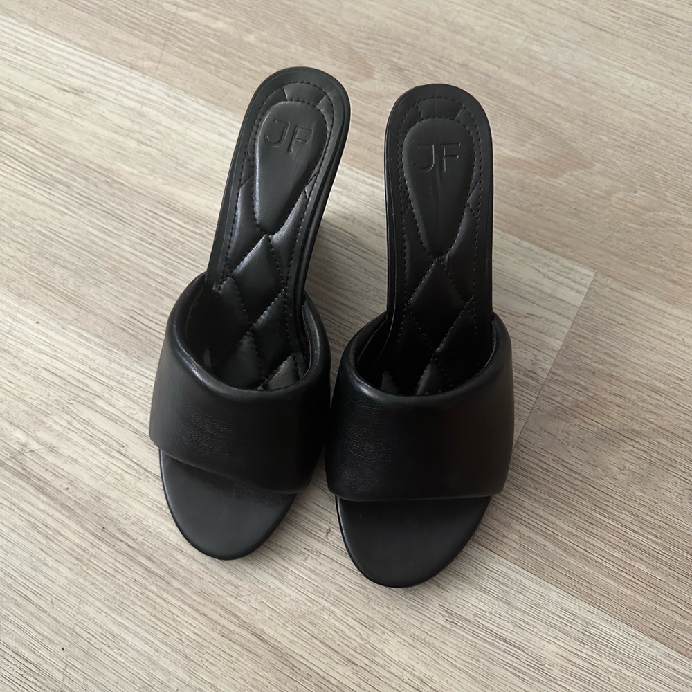 JustFab Black Mules Sleek Minimalist Design